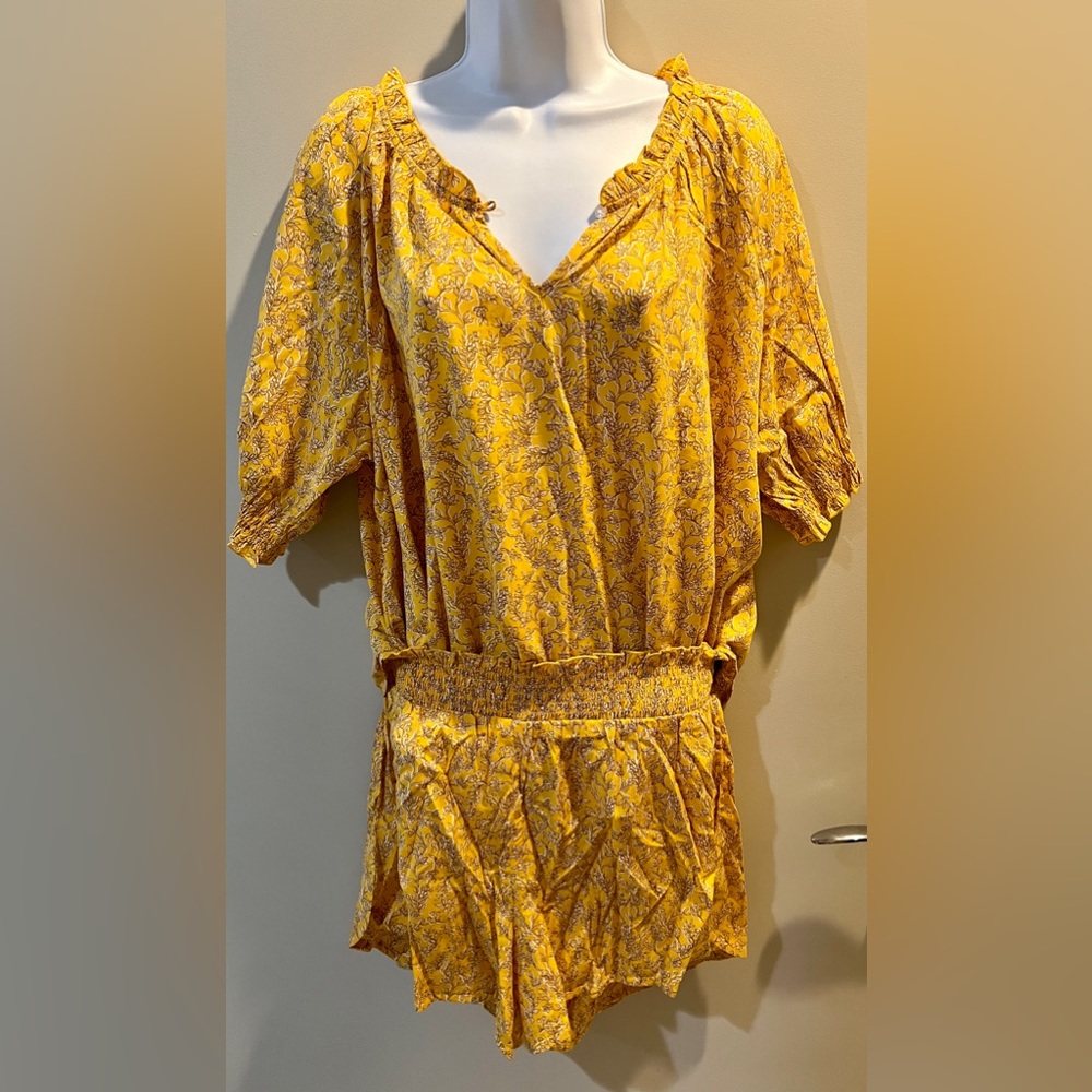Old Navy Puff Sleeve Floral Cotton Top